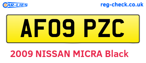 AF09PZC are the vehicle registration plates.