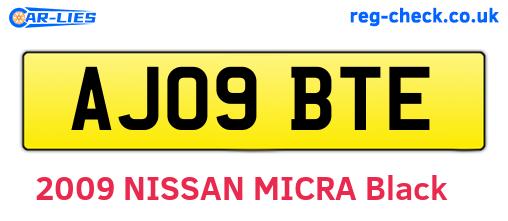 AJ09BTE are the vehicle registration plates.