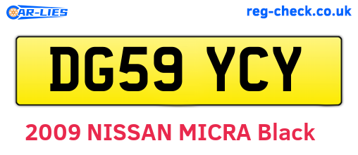 DG59YCY are the vehicle registration plates.