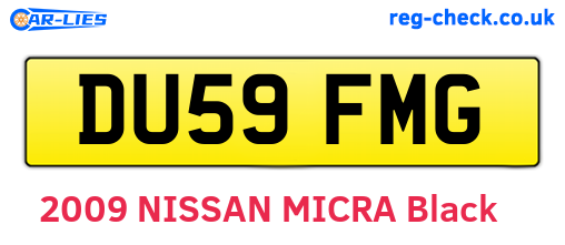 DU59FMG are the vehicle registration plates.