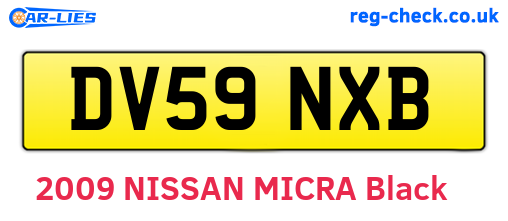 DV59NXB are the vehicle registration plates.