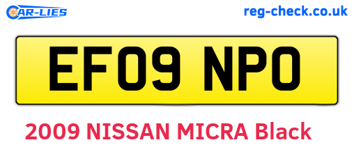 EF09NPO are the vehicle registration plates.