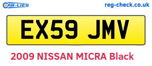 EX59JMV are the vehicle registration plates.