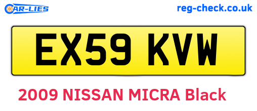 EX59KVW are the vehicle registration plates.