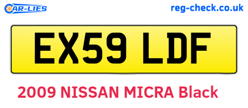 EX59LDF are the vehicle registration plates.