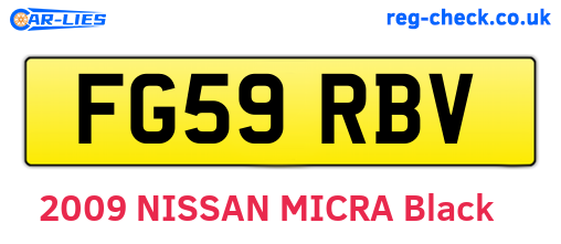 FG59RBV are the vehicle registration plates.