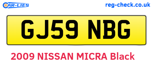 GJ59NBG are the vehicle registration plates.