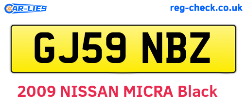 GJ59NBZ are the vehicle registration plates.