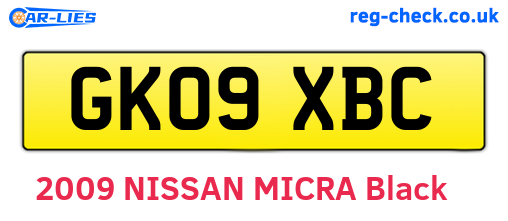 GK09XBC are the vehicle registration plates.