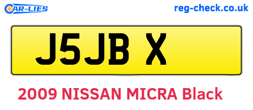 J5JBX are the vehicle registration plates.