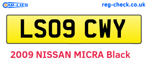 LS09CWY are the vehicle registration plates.