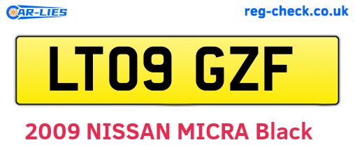 LT09GZF are the vehicle registration plates.
