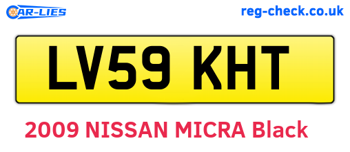 LV59KHT are the vehicle registration plates.