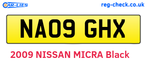NA09GHX are the vehicle registration plates.