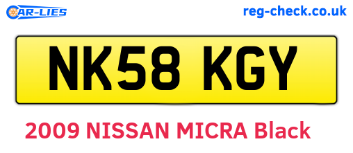 NK58KGY are the vehicle registration plates.