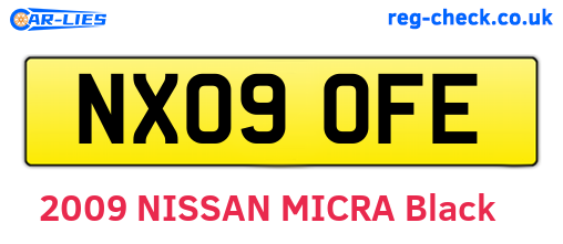NX09OFE are the vehicle registration plates.