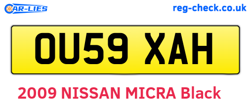 OU59XAH are the vehicle registration plates.