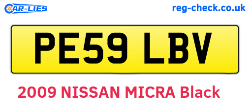 PE59LBV are the vehicle registration plates.