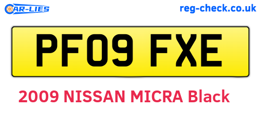 PF09FXE are the vehicle registration plates.