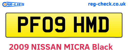 PF09HMD are the vehicle registration plates.