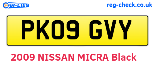 PK09GVY are the vehicle registration plates.