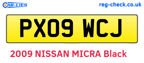 PX09WCJ are the vehicle registration plates.