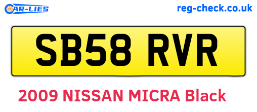 SB58RVR are the vehicle registration plates.