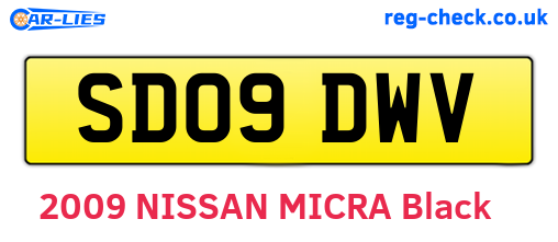 SD09DWV are the vehicle registration plates.