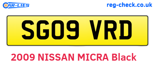 SG09VRD are the vehicle registration plates.