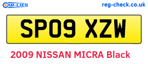 SP09XZW are the vehicle registration plates.