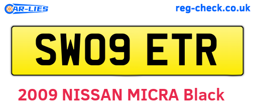 SW09ETR are the vehicle registration plates.