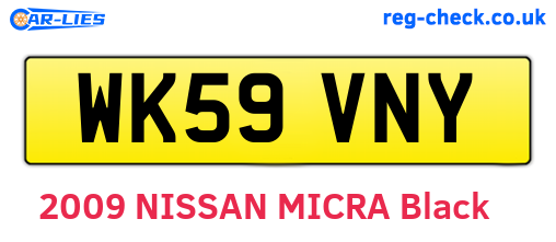 WK59VNY are the vehicle registration plates.