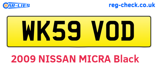 WK59VOD are the vehicle registration plates.