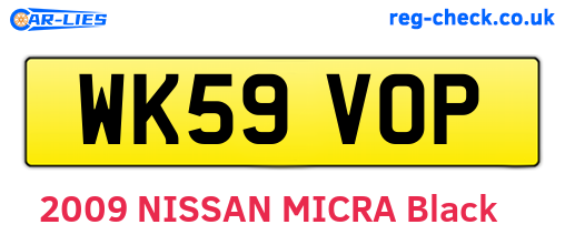 WK59VOP are the vehicle registration plates.