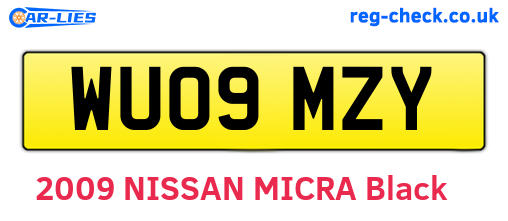 WU09MZY are the vehicle registration plates.