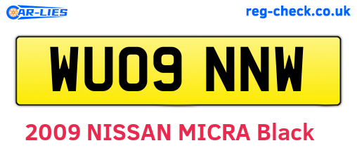 WU09NNW are the vehicle registration plates.