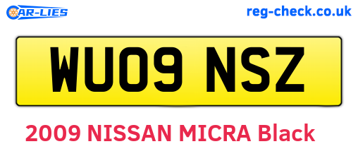 WU09NSZ are the vehicle registration plates.