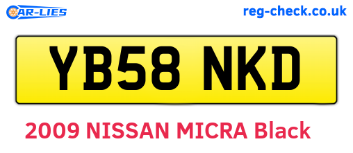 YB58NKD are the vehicle registration plates.