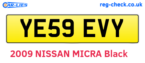 YE59EVY are the vehicle registration plates.