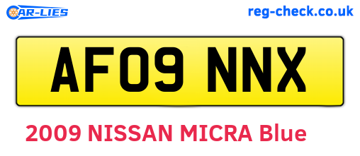 AF09NNX are the vehicle registration plates.
