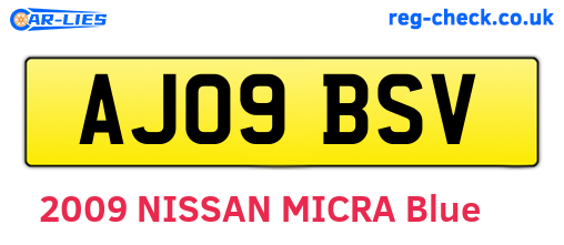 AJ09BSV are the vehicle registration plates.