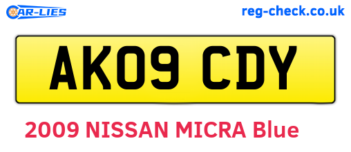 AK09CDY are the vehicle registration plates.