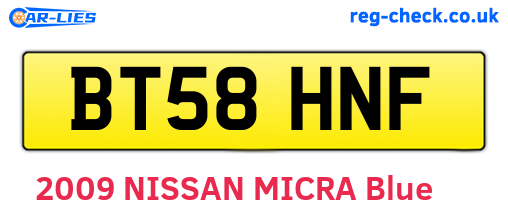 BT58HNF are the vehicle registration plates.