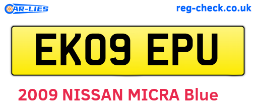 EK09EPU are the vehicle registration plates.