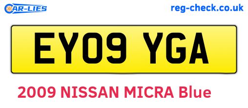 EY09YGA are the vehicle registration plates.