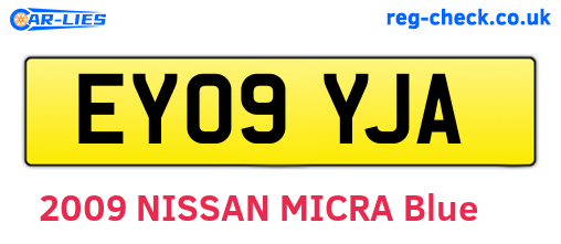 EY09YJA are the vehicle registration plates.