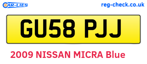 GU58PJJ are the vehicle registration plates.