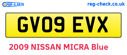 GV09EVX are the vehicle registration plates.