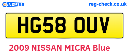 HG58OUV are the vehicle registration plates.