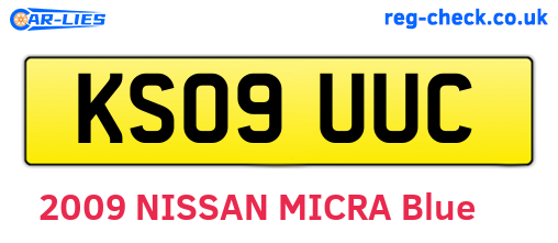 KS09UUC are the vehicle registration plates.